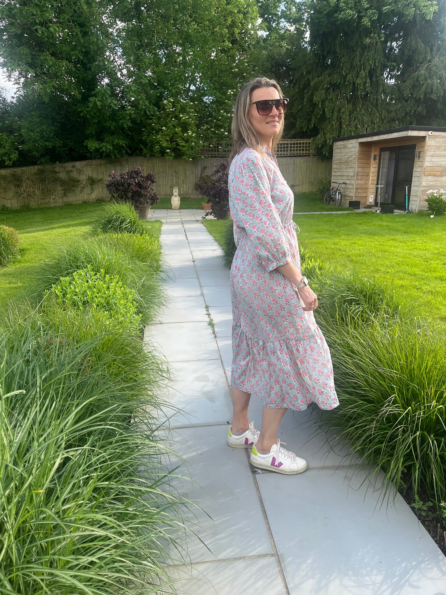 Katie Turquoise Flower Dress